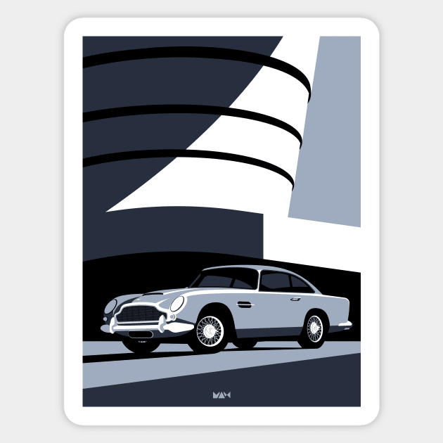 Vintage Aston DB5 Sticker by Atelier de l'Automobile